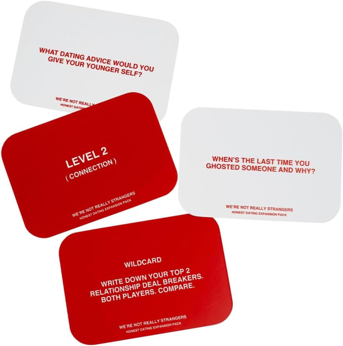 WE'RE NOT REALLY STRANGERS Honest Dating Expansion Pack - 50 Cards & Wildcards - Interactive Adult Card Game & Icebreaker - Relationship Building Game - Fun & Engaging Couples' Activity - Expand Your