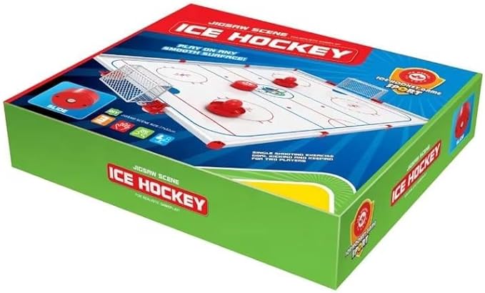 Ice Hockey Tabletop Board Game – Fast‑Action Mini Hockey Rink with Two Sticks & Puck | Family Game Night for 2 Players | 15–30 Min Play