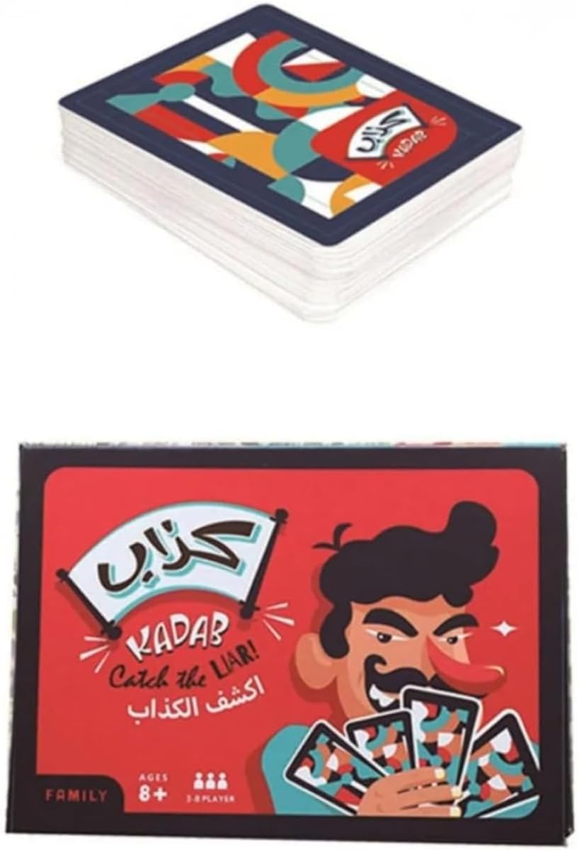 Kadab,Catch The Liar, Exciting Arabic Family Board Game, Strategic Gameplay, Emotional Intelligence, Bilingual Fun, Quality Components & Educational Value, 3-8 Players, Ages 8+,