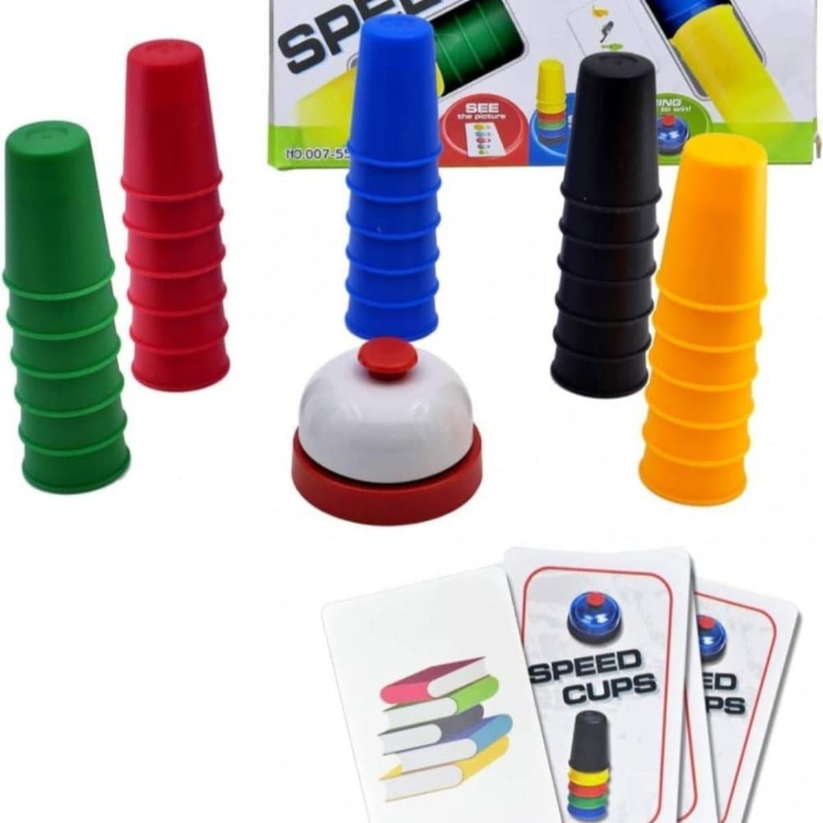quick cups, play quick cups, quick cups rules, quick cups board game, easy brownie cups, Speed Stacking Game, Parent-Child, Picture Card Game, quick cups bell, Playdate Toys