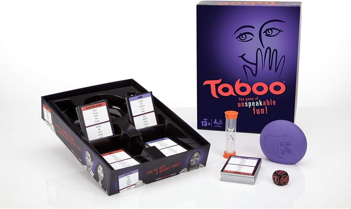 Hasbro Gaming - Taboo Board Game, Guessing Board Game for Families and Kids Ages 13+, Party Games for 4 or More Players;