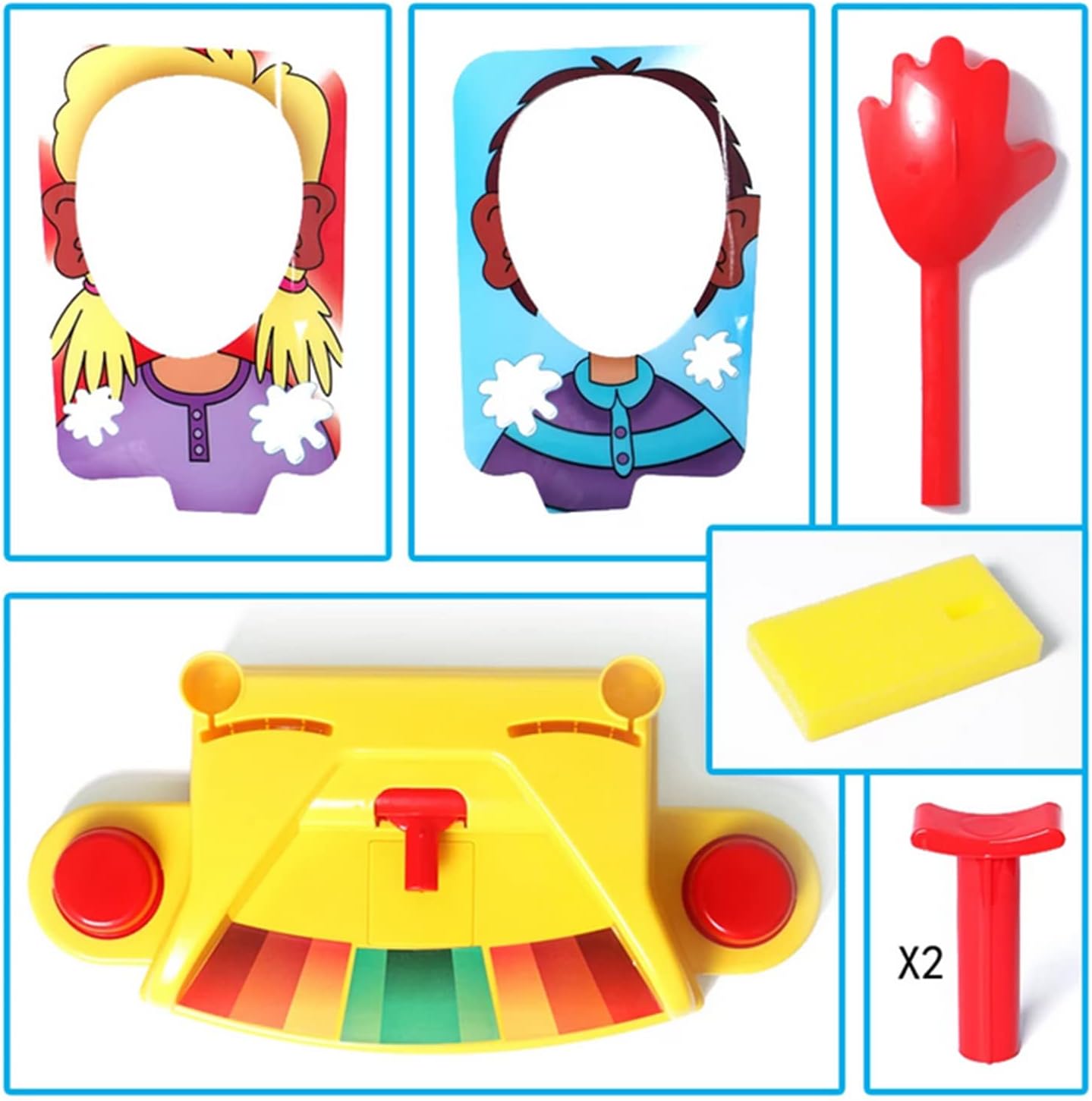 SKEIDO 1PC Double Person Pie Cake To Face Family Funny Game Gags Anti Stress Toy for Child Showdown Challenge Prank Jokes