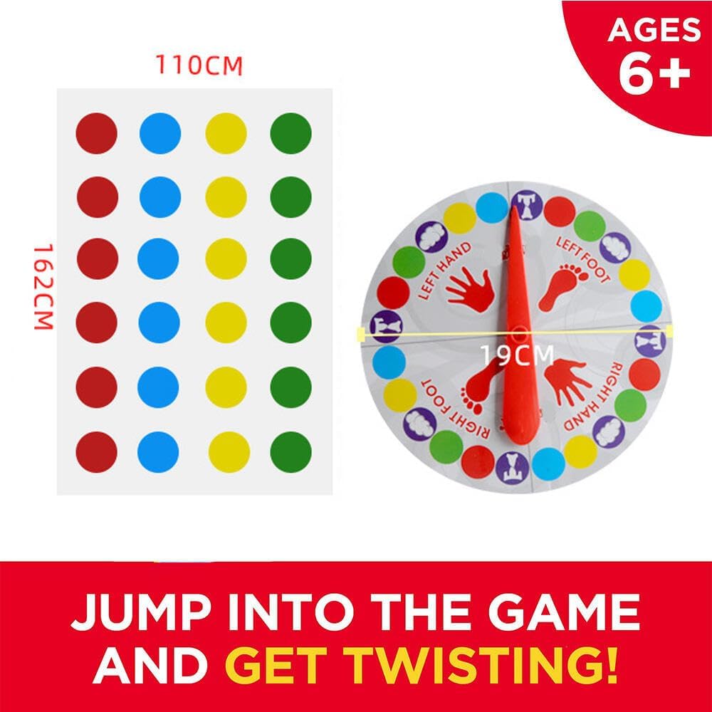 Goodern Twister Game,Twister Party Classic Board Game Team Twister Game for 2 or More Players,Twister Kids Game Floor Mat Game Funny Balance Games Pad with Spinner for Indoor Outdoor Game Party