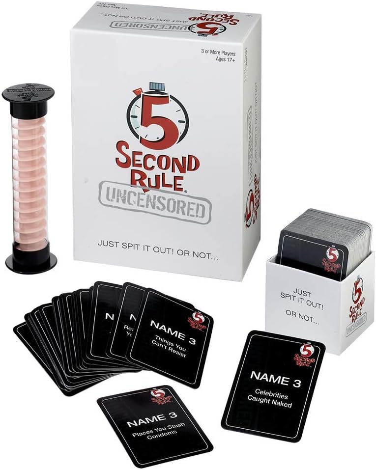 Playmonster 5 Second Rule Uncensored - Just Spit It Out... Or Not - Quick Thinking Party Game - Adult Humor - Ages 17+