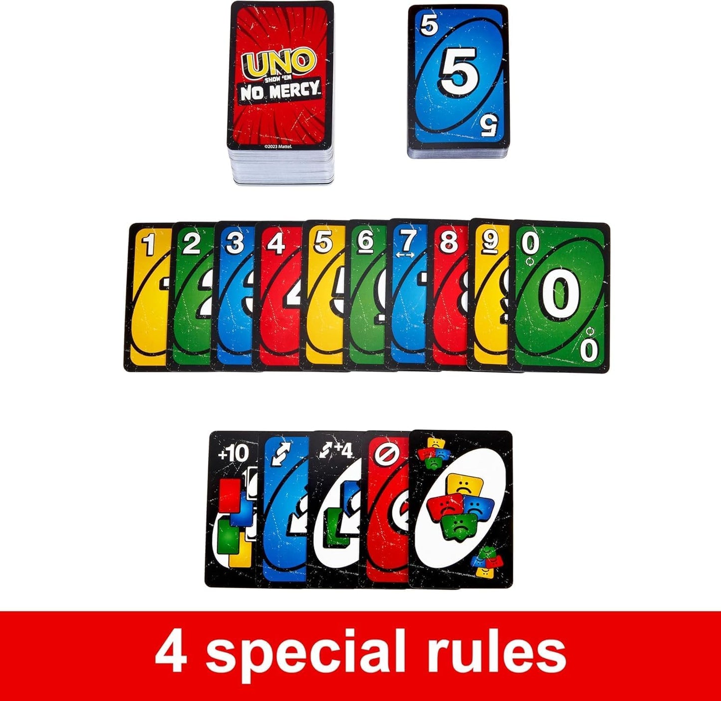 JOZUTTOW Show 'Em No Mercy, ame Card, Kids, Adults, Family Night, 2-10 Players | Iconic Characters, Engaging Gameplay, Develop Strategies & Skills Bundle (168 Cards)