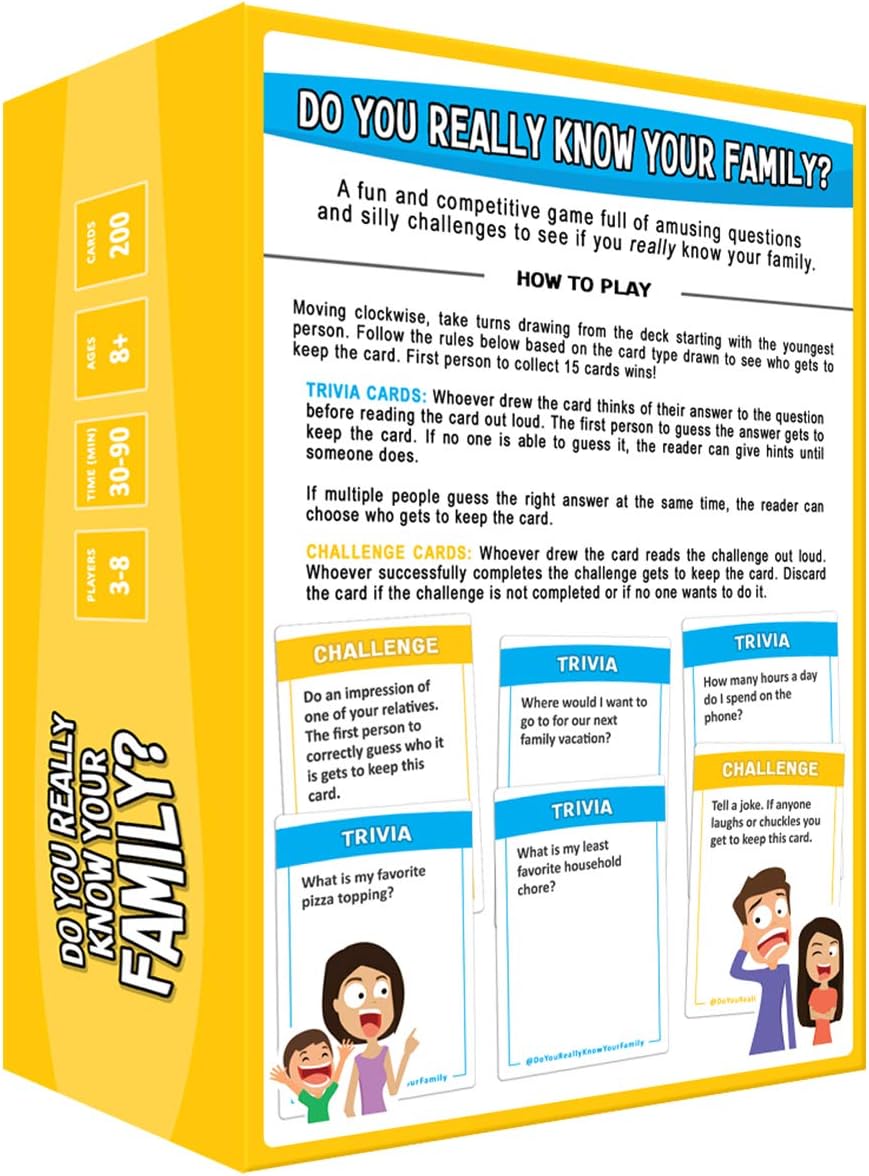 DO YOU REALLY KNOW YOUR FAMILY? A Fun Family Game Filled with Conversation Starters and Challenges - Great for Kids, Teens and Adults