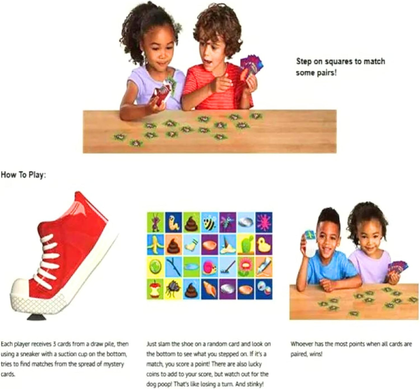 TOYS STORM What Did I Step In? Board Game STEP ON THE SQUARES & MATCH PAIRS ! Joke Funny Children's Parent-Child Interaction Match Toy