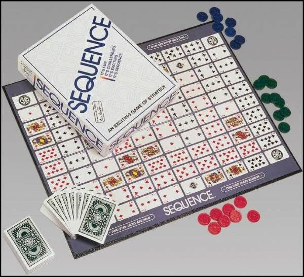 Sequence Board Game – Exciting Multi-Color Family Game for All Ages, Engaging Card & Chip Matching Challenge, Perfect for Game Nights, Parties, and Gatherings