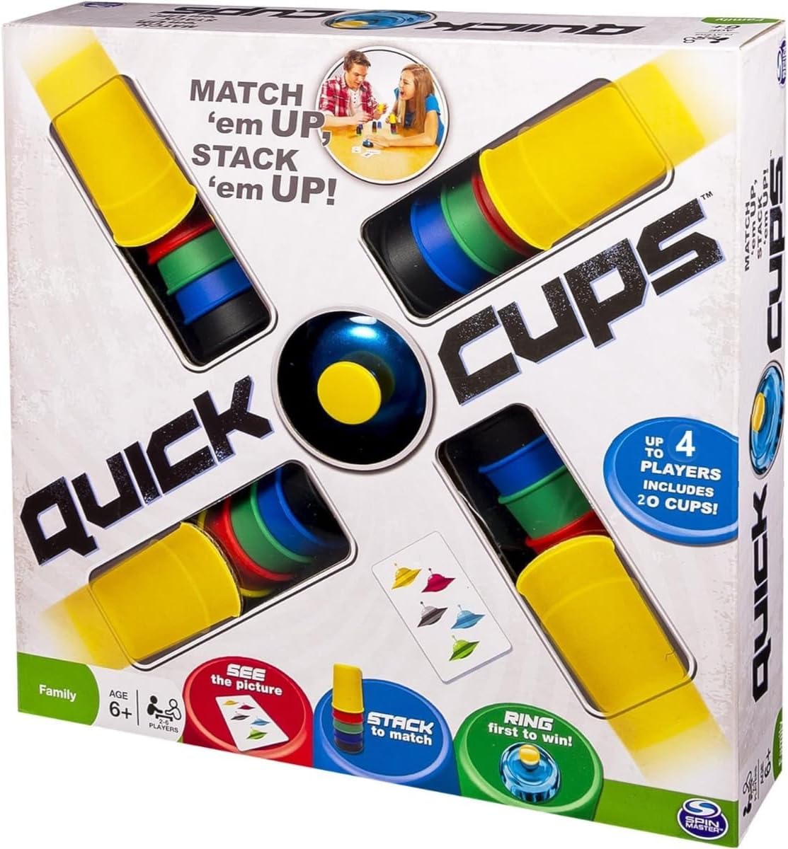 quick cups, play quick cups, quick cups rules, quick cups board game, easy brownie cups, Speed Stacking Game, Parent-Child, Picture Card Game, quick cups bell, Playdate Toys