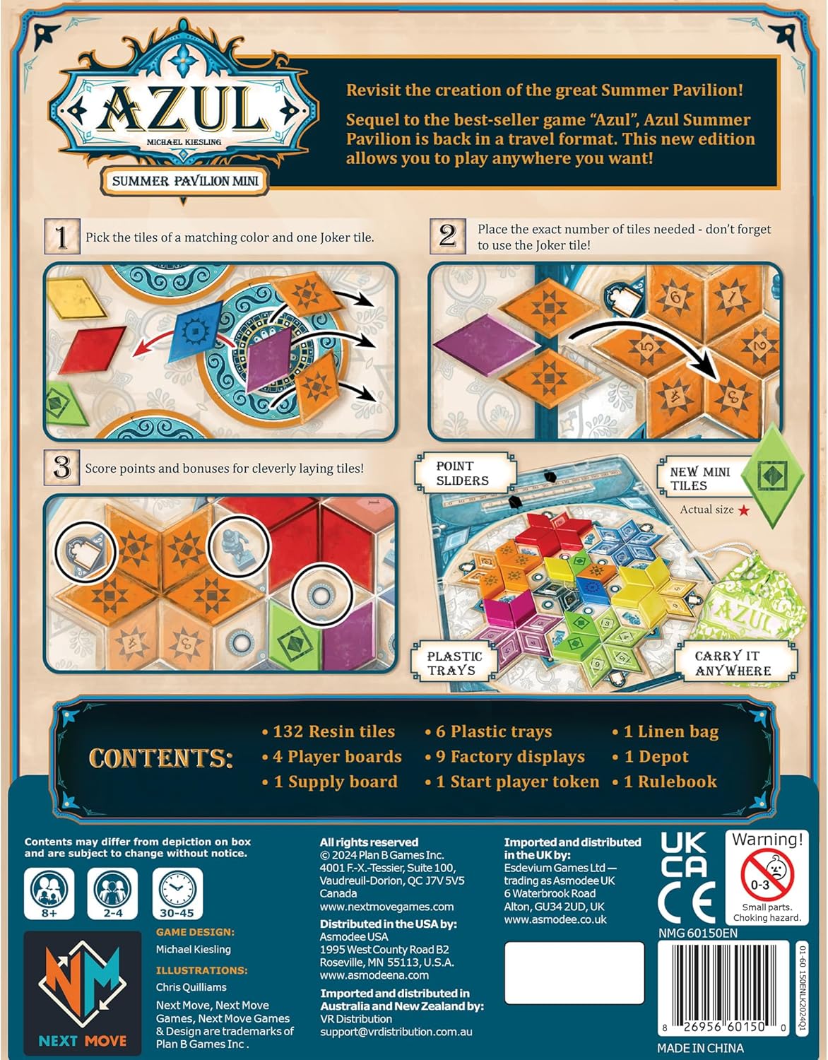 Azul: Summer Pavilion – Strategic Tile-Placement Board Game | 2–5 Players | Craft the Royal Summer Palace