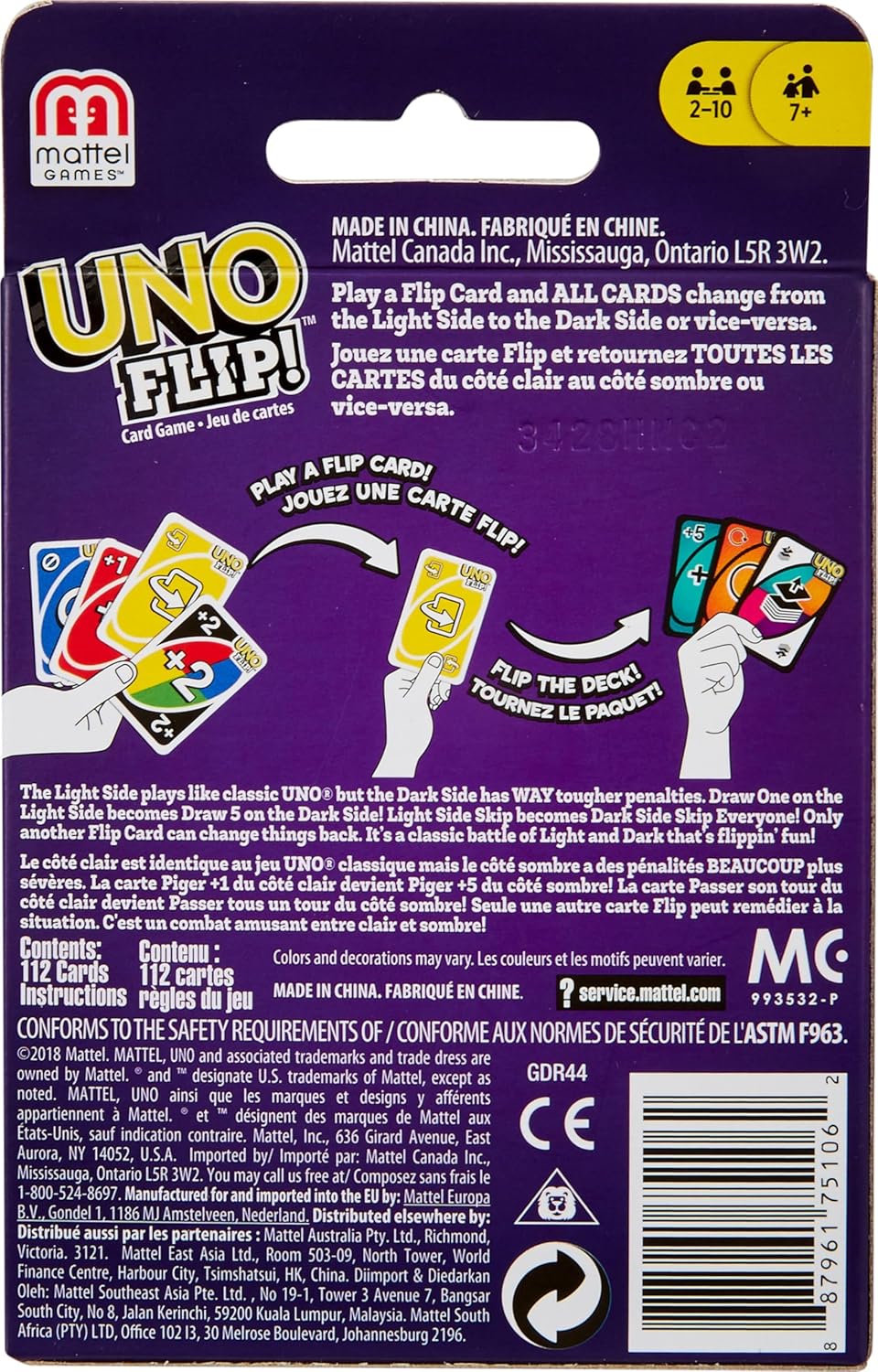 Mattel Uno FLIP, Card Game GDR44, multicolour