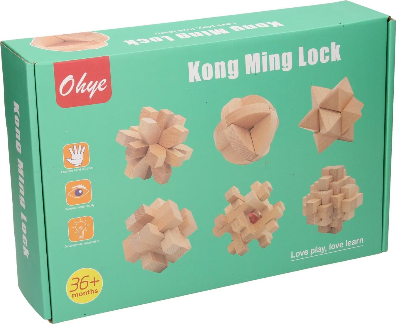 6-Piece Wooden Puzzle Set – Brain Teasers for Kids & Adults