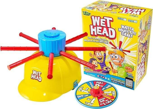 Wet Head – Hilarious Water Roulette Game for Kids & Families | Ages 6+ | Party & Outdoor Fun with Spinner & Splash Helmet
