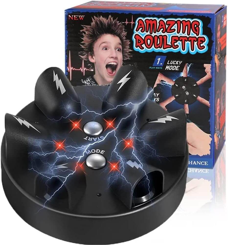 Upgrade Electric Shock Polygraph,Finger Shock Game Shocking Roulette Truth Or Dare Game Party Analyzer Consoles Gifts ,Spoof Prank Props Truth Polygraph