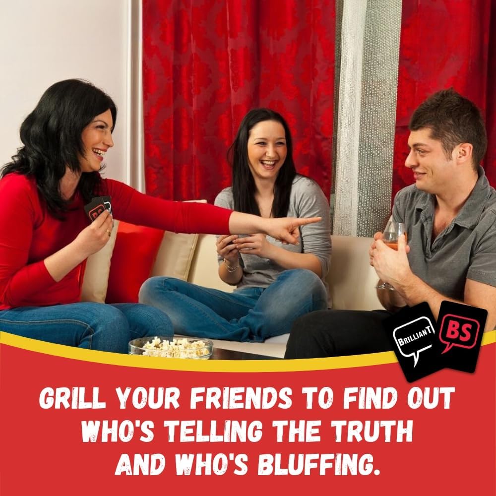 Brilliant or BS? - A Trivia Party Game for Know-It-Alls and Big Fat Liars [Hilarious Bluffing Game for 4-6 Players, Family-Friendly, Ages 14+]