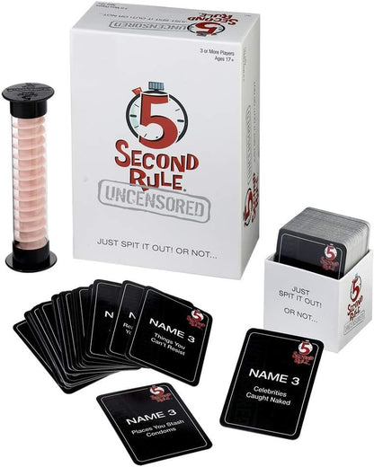Playmonster 5 Second Rule Uncensored - Just Spit It Out... Or Not - Quick Thinking Party Game - Adult Humor - Ages 17+
