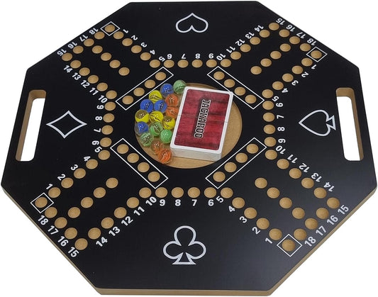 Jakaroo Wooden Board Game –Strategy Game for 2–4 Players | High-Quality Wood & Marble Pieces | Family Game Night Favorite