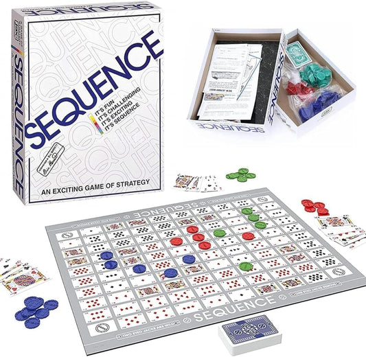 Sequence Board Game – Exciting Multi-Color Family Game for All Ages, Engaging Card & Chip Matching Challenge, Perfect for Game Nights, Parties, and Gatherings