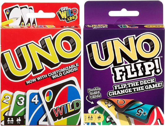 Mattel Uno Original and Flip Card Games -Combo Pack of 2