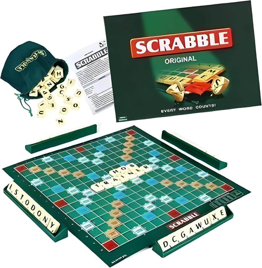 Scrabble Classic Board Game – Original Crossword Game for Kids & Adults | Word-Building Strategy Game for 2–4 Players | Educational Family Game Night Favorite