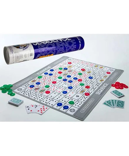Sequence Strategy Board Game – Classic Card & Chip Game for 2–12 Players | Family Game Night Favorite | Ages 7+ | Includes Game Board, Cards & Chips
